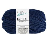 50 Gramm ONline Linie 231 Filzwolle Uni aus 100% Schurwolle (0019 Nachtblau)