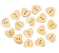50 Holzknöpfe Herz natur 15x17mm 2 Löcher á 1,5mm nähen annähen Jackenknöpfe Mantelknöpfe basteln Zweilochknöpfe Herzen Knöpfe nähen annähen aufnähen Kinderkleidung Kinderknöpfe