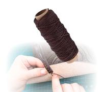 50 Meter 150D Wachsfaden Gewachste Ledergarn Wachs Nähfaden für Leder Flache Thread Sattlergarn Gewachst Nähgarn 1 mm Ledernähgarn Schnur für Handnähen Buchbinden (Dunkelbrau)