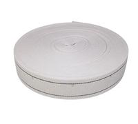 50 Meter Polster Rücken Gummigurte Elastikmaterial Weiss 6 cm breit / 2 Streifen Dehnung 100%
