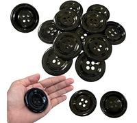 50 mm großer Knopf 4 Löcher schwarz 15 Stück für Bastelarbeiten Kleidung Nähen und DIY Projekte Scrapbook