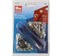 50 Ösen mit Scheiben ø 4mm silber