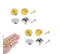 50 Paar Anstecker Pins mit Schmetterlingsverschluss, 10 mm, Hochwertige Sicherungsstifte aus vernickeltem Messing für Broschen, Abzeichen und Schmuckherstellung, Gold und Silber