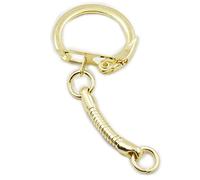 50 pcs 57 mm 2 1/10,2 cm Schlüsselanhänger Schlangenkette mit Snap Jump Ring Nickel Gold, metall, gold, Length: 57mm or 2 1/4"