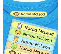 50 Personalisierte Bügeletiketten für Kleidung mit Namen - Waschfest