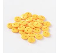 50 Premium Harzknöpfe 11,5mm (1,15cm) gelb rund Zweilochknöpfe a 1mm je Loch - 2-Loch-Knöpfe Harz Knopf zum Annähen nähen aufnähen basteln Bastelknöpfe Jackenknöpfe Mantelknöpfe