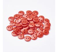 50 Premium Harzknöpfe 11,5mm (1,15cm) korallenfarben rund Zweilochknöpfe a 1mm je Loch - 2-Loch-Knöpfe Harz Knopf zum Annähen nähen aufnähen basteln Bastelknöpfe Jackenknöpfe Mantelknöpfe