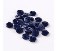 50 Premium Harzknöpfe 11,5mm (1,15cm) preußischblau rund Zweilochknöpfe a 1mm je Loch - 2-Loch-Knöpfe Harz Knopf zum Annähen nähen aufnähen basteln Bastelknöpfe Jackenknöpfe Mantelknöpfe dunkelblau
