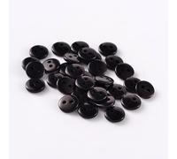 50 Premium Harzknöpfe 9mm (0,9cm) schwarz rund Zweilochknöpfe a 1mm je Loch - 2-Loch-Knöpfe Harz Knopf zum Annähen nähen aufnähen basteln Bastelknöpfe Jackenknöpfe Mantelknöpfe