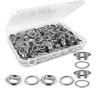 50 Sets Ösen Set, 20mm Ösenzange Metallösen, Grommet Werkzeug Kit, Ösen mit Scheiben, Silber Metallösen für Schuhe, Kleidung, Tasche, DIY Handwerk (Installationswerkzeuge nicht enthalten) Stil D