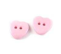 50 Stück 15mm Harz-Herzknöpfe mit 2 Löchern, Nähzubehör für Scrapbooking, Dekorationen, Knöpfe, Rosa, 15mm