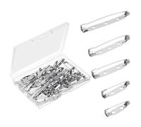 50 Stück Broschennadeln, Anstecknadel 5 Größen Anstecker Pin Silber Sicherheitsnadeln Metall Pins Sichere Verschlussspange Für Schmuck- Und Handarbeiten Broschennadel Sicherheitsnadel