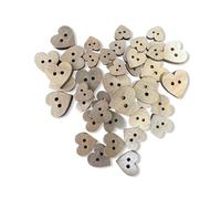 50 Stück echte Olivenholz Knöpfe Herz 3 verschiedene Grössen in einem Set 2 Loch Holzknöpfe