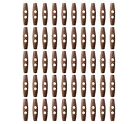 50 Stück Gestrickte Bastelknöpfe, Nähen Von Holzknöpfen, Gestrickte Hornknöpfe Für Hemden, Dekorative Knöpfe Für Kleidung, Ovale Strickknöpfe, 2-Loch-Mantelknöpfe (Braun)