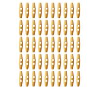 50 Stück Gestrickte Bastelknöpfe, Nähen Von Holzknöpfen, Gestrickte Hornknöpfe Für Hemden, Dekorative Knöpfe Für Kleidung, Ovale Strickknöpfe, 2-Loch-Mantelknöpfe (Beige)