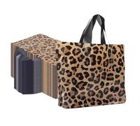 50 STÜCK Leo Einkaufstasche Faltbar Einkaufsbeutel Faltbar im beutel Plastiktasche Einkaufstaschen Falttasche Einkaufstüten für Herren Damen für einkaufswagen Einkauf Ausflug (50-Stück Leo, 55x45cm)