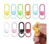50 Stück Mini Karabiner Schlüsselanhänger bunt 32mm klein Metall Haken 360° drehbar für Schlüssel Lanyard Tasche Basteln Outdoor Camping