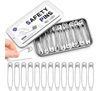 50 Stück Sicherheitsnadeln Groß Silber Sicherheitsnadel Set | 55mm Sicherheitsnadeln Set Mit Metalldose, Kleine Stecknadeln Für Kleidung, Nähen, Basteln, Quilten DIY