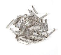 50 Stück Sicherheitsnadeln im Stangenformat für DIY Abzeichen und Anstecknadeln mit Sicherheitsverschluss und Loch zum Nähen oder Kleben