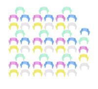 50 Stück Spulenfaden-Halter Clip, Nähklammern Spulenclips, Spulenhalter Clips, Nähgarn Durchsichtiger Kunststoff-Gewindekontrollhalter Anti-Tangling Bobbin Buddies, Bunte Faden Clips Halter Werkzeug