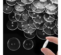 50 Stück Transparent Knöpfe,Transparente Knöpfe Klarsichtknöpfe Transparent Buttons Reversibel zum Annähen Knopf 2 Löcher Buttons Bastelknöpfe für Bekleidung Bettwäsche Handwerk(2 Size 25mm 20mm)