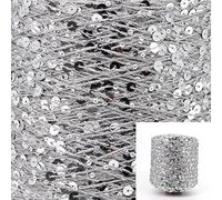 500 g/Stränge Baumwoll-Paillettengarn, 6 mm + 3 mm, Pailletten, Handstrickgarn, Faden, luxuriös, glitzernd, weiches Seil, DIY-Material
