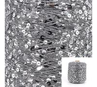 500 g/Stränge Baumwoll-Paillettengarn, 6 mm + 3 mm, Pailletten, Handstrickgarn, Faden, luxuriös, glitzernd, weiches Seil, DIY-Material