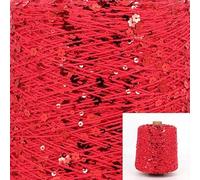 500 g/Stränge Baumwoll-Paillettengarn, 6 mm + 3 mm, Pailletten, Handstrickgarn, Faden, luxuriös, glitzernd, weiches Seil, DIY-Material