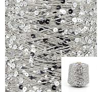 500 g/Stränge Baumwoll-Paillettengarn, 6 mm + 3 mm, Pailletten, Handstrickgarn, Faden, luxuriös, glitzernd, weiches Seil, DIY-Material