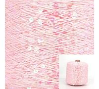 500 g/Stränge Baumwoll-Paillettengarn, 6 mm + 3 mm, Pailletten, Handstrickgarn, Faden, luxuriös, glitzernd, weiches Seil, DIY-Material