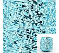 500 g/Stränge Baumwoll-Paillettengarn, 6 mm + 3 mm, Pailletten, Handstrickgarn, Faden, luxuriös, glitzernd, weiches Seil, DIY-Material