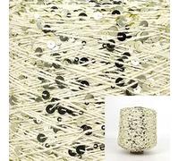 500 g/Stränge Baumwoll-Paillettengarn, 6 mm + 3 mm, Pailletten, Handstrickgarn, Faden, luxuriös, glitzernd, weiches Seil, DIY-Material
