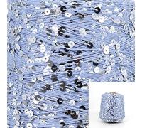 500 g/Stränge Baumwoll-Paillettengarn, 6 mm + 3 mm, Pailletten, Handstrickgarn, Faden, luxuriös, glitzernd, weiches Seil, DIY-Material