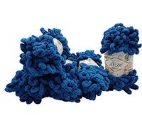 500 Gramm Puffy Schlaufenwolle Ilkadim Export, 5 x 100 Gramm Fingerstrick - Wolle super bulky, Schlaufenwolle, Strickwolle, Stricken ohne Nadel (petrol 646)