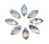 500 Stück Acryl Kristalle, Glitzersteine zum Basteln, Strasssteine zum Aufnähen, Auge Form Glänzend Oval Phantasie Sewing Perlen 7 × 15 mm für Schmuck Hochzeit Kleid Telefon