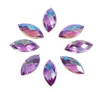 500 Stück, Crystal Acryl Flatback, Auge Form Glänzend Oval Phantasie Sewing Perlen 7 × 15 mm für Schmuck Hochzeit Kleid Telefon DIY Handwerk Dekorationen(Hellviolett)