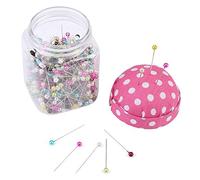 500 Stück Stecknadeln/Quilting Nadeln Verpackt, mit in rosa Stoff überzogenem Nadelkissen Flasche Hochzeitsdekoration Werkzeug zum Nähen, Handwerk