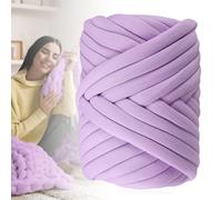 500g Armstricken Wolle, 25m Wolle zum Handstricken, Chunky XXL Grobe Isländische Wolle, Dicke Wolle Sperrige Handstrickgarn für Weben von Mützen Schals Decken Zierkissen Haustiernester (Hellviolett)