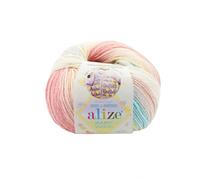 500g Baby-Wolle Strickgarn ALIZE Baby Wool Batik, unterschiedliche Farben, extra weich, 10x50g (3045)