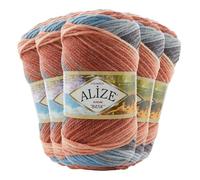 500g Strick-Garn ALIZE BURCUM Batik Strick-Wolle Handstrickgarn, Farbe wählbar