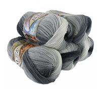 500g Strick-Garn ALIZE BURCUM Batik Strick-Wolle Handstrickgarn, Farbe wählbar, Farbe:1900 Grautöne