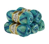 500g Strickgarn ALIZE DIVA BATIK Farbverlauf Häkelgarn Wolle Stricken Häkeln, Farbe:1767