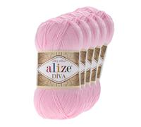 500g Strickgarn ALIZE DIVA - Häkelgarn Wolle Sommer Stricken Häkeln, Farbe:291 pink
