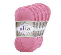 500g Strickgarn ALIZE DIVA - Häkelgarn Wolle Sommer Stricken Häkeln, Farbe:178 pink