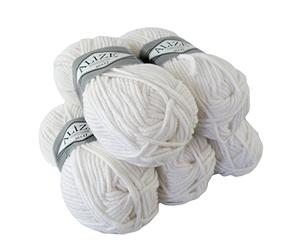 500g Strickgarn Strickwolle Alize Superlana Maxi 25% Wolle, Farbwahl, Farbe:55 weiß