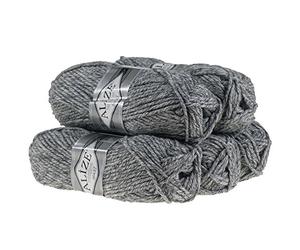 500g Strickgarn Strickwolle Alize Superlana Maxi 25% Wolle, Farbwahl, Farbe:801 grau meliert