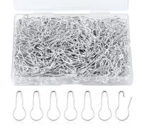 500st Bulb Safety Pins, 22mm Metall Sicherheitsnadeln für Kleidung Kürbisform Kürbis Nadeln Safety Pins mit Aufbewahrungsbox für Kleidung Basteln Heimzubehör (Silber)