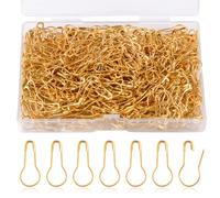 500st Bulb Safety Pins, 22mm Metall Sicherheitsnadeln für Kleidung Kürbisform Kürbis Nadeln Safety Pins mit Aufbewahrungsbox für Kleidung Basteln Heimzubehör (Gold)