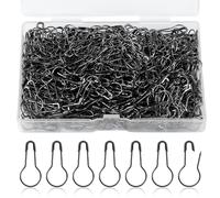 500st Bulb Safety Pins, 22mm Metall Sicherheitsnadeln für Kleidung Kürbisform Kürbis Nadeln Safety Pins mit Aufbewahrungsbox für Kleidung Basteln Heimzubehör (Schwarz)