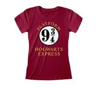 5055910335587 Heroes Inc.EU Harry Potter Hogwarts Express Womens Purple T-Shirt L Weinrot